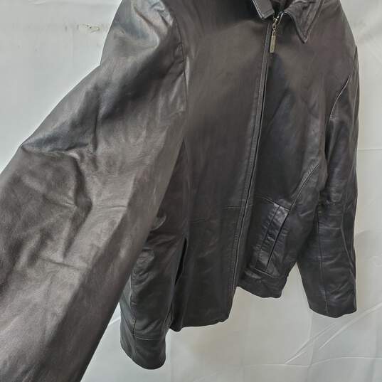 Men's Black Izod Leather Jacket Size L image number 2
