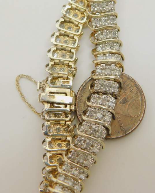 10K Two Tone Gold 3.22 CTTW Diamond Tennis Bracelet 14.6g image number 8