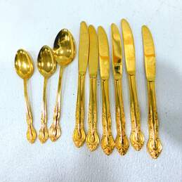 National Rexford Stainless Gold Plated Flatware Set of 46 alternative image