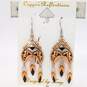 Variety Southwestern Style Copper Drop Earrings & Bracelets 50.9g image number 2