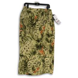 NWT Josephine Chaus Womens Multicolor Floral Silk Midi Wrap Skirt Size 12