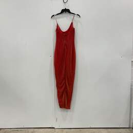 AKIRA Womens Red Sleeveless Side Slit Back Zip Long Bodycon Dress Size M