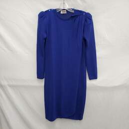 VTG St. John WM's Blue Midi Cocktail Dress Size SM