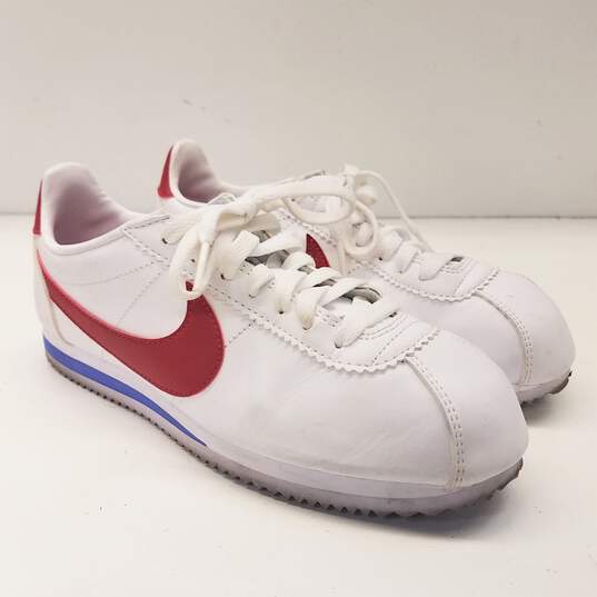 Nike Women Classic Cortez Leather White Red Casual Sneaker sz 6.5 image number 1