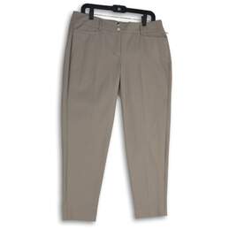 NWT Apt. 9 Womens Gray Flat Front High Rise Tapered Leg Ankle Pants Size 12
