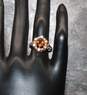 10K Yellow Gold Citrine CZ Accent Ring Size 6 - 3.0g image number 1