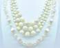 VNTG Mid Century Faux Pearl & Crackle Beaded Necklaces image number 1