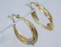 14K Yellow Gold Diamond Accent Heart Oval Hoop Earrings 2.0g image number 2