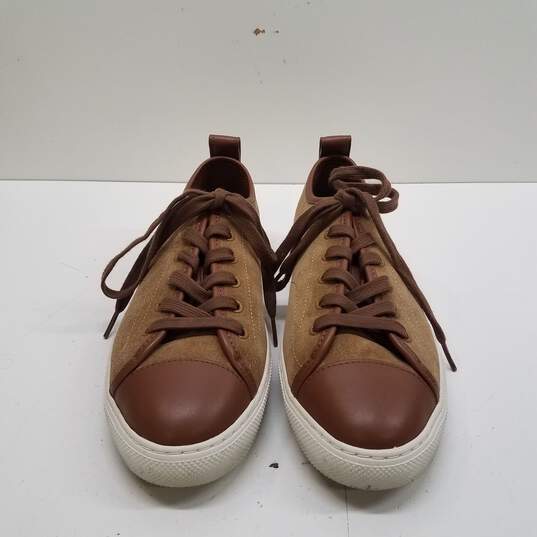 Coach York Suede Lace Up Sneakers Beige 8 image number 6