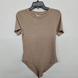 Mangopop Tan Short Sleeve Bodysuit