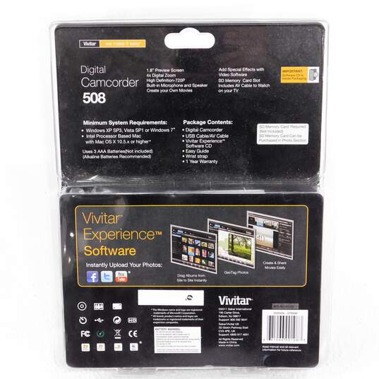 Vivitar DVR-508 HD Digital Video Camcorder Recorder Red Sealed image number 2