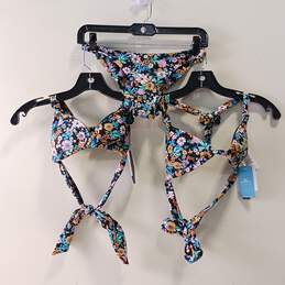 O'Neill Tatum Multicolor Floral 3 Piece Bikini Swimsuit Size M NWT