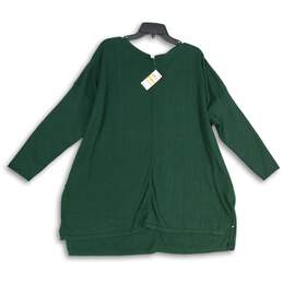 NWT Style & Co Womens Green Round Neck Long Sleeve Pullover Tunic Sweater Sz 2X