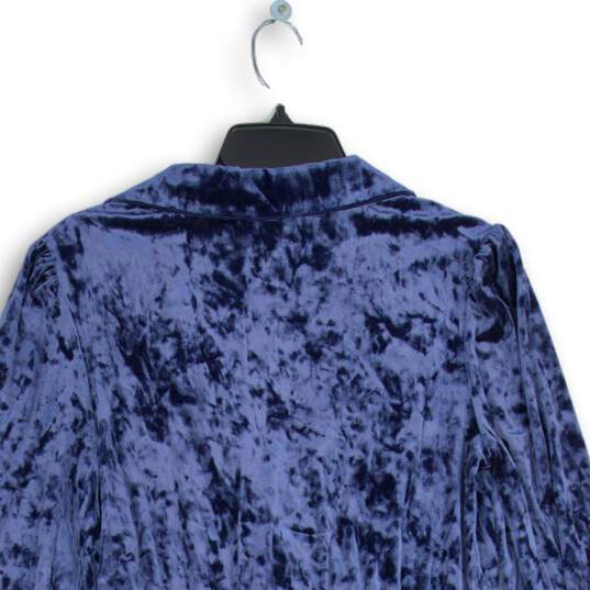 Modcloth Womens Blue Velvet Long Sleeve Totally Crushed It Mini Dress Size L image number 4