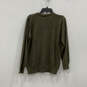 Mens Olive Green Striped Long Sleeve Crew Neck Pullover Sweater Size Small image number 2