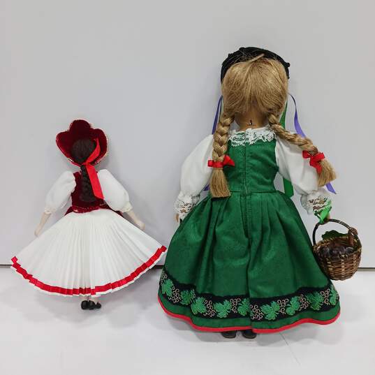 Pair Schneider Porcelain Trachtenpuppe Folklore Dolls IOB image number 3