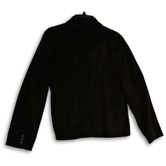 Womens Brown Velvet Long Sleeve Notch Lapel Three Button Blazer Size M image number 2