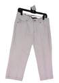 Womens White Light Wash 5 Pocket Design Capri Jeans Size 6 image number 1
