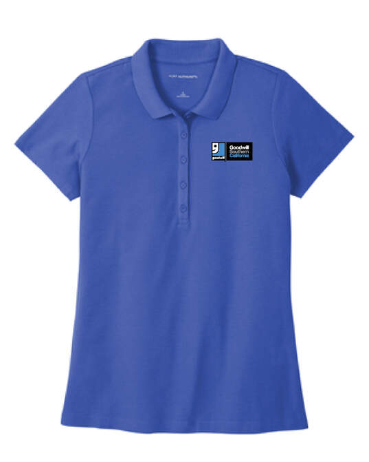 Goodwill Southern California Womens SS Polo Blue S image number 1