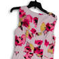 NWT Womens Pink Yellow Floral Sleeveless Knee Length Sheath Dress Size 6 image number 4