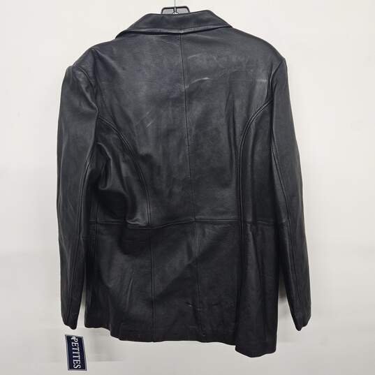 Modern Essentials Black Leather Jacket image number 2
