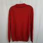 Men's red patterned knit crewneck sweater with fox motif image number 2