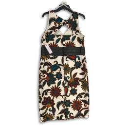 NWT Bisou Bisou Womens Multicolor Floral V-Neck Sleeveless Sheath Dress Size 16 alternative image