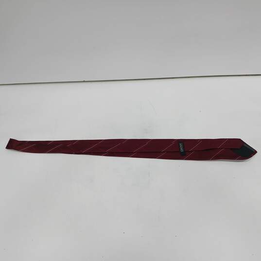DKNY Red Pinstripe Neck Tie image number 2