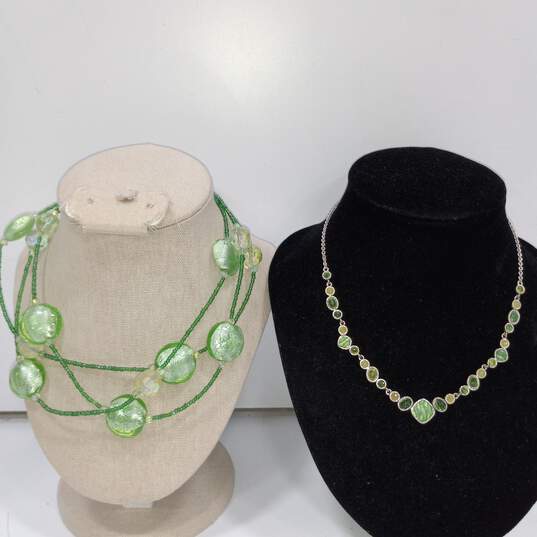 Bundle of Assorted Green Costume Jewelry image number 5