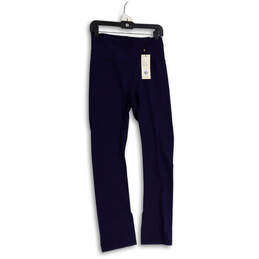 NWT Womens Blue Elastic Waist High Rise Pull-On Ankle Leggings Size Large