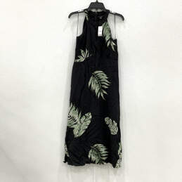NWT Womens Black Green Leaf Print Halter Neck Sleeveless Maxi Dress Size 6