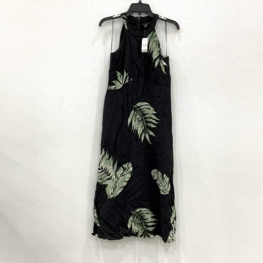 NWT Womens Black Green Leaf Print Halter Neck Sleeveless Maxi Dress Size 6 image number 1