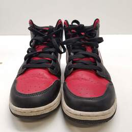 Nike Air Jordan 1 Mid Sneakers Noble Red Black 6.5 Youth Women's 8