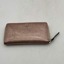 Kate Spade Womens Pink Glitter Inner Various Credit Card Slot Zip-Around Wallet