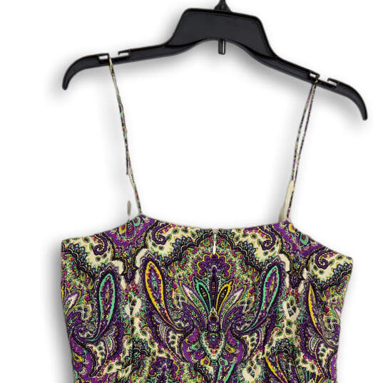 Womens Multicolor Back Zip Spaghetti Strap Sleeveless Mini Dress Size 10 image number 4