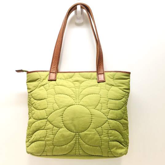 Fossil Nylon Quilted Shopper Tote Grass Green image number 2