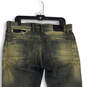 Mens Gold Blue Denim 5-Pocket Design Straight Leg Jeans Size 34/32 image number 4