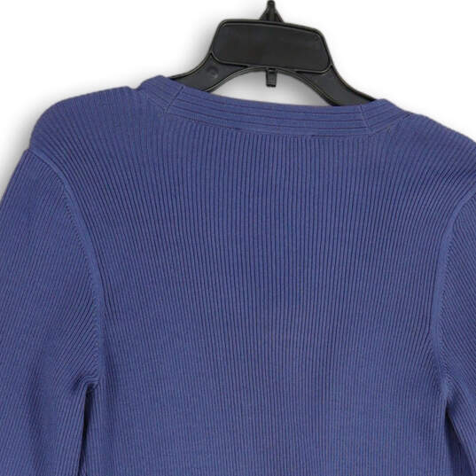 NWT Womens Blue Long Sleeve Button Front Cardigan Sweater Size XL image number 2