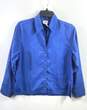 Chico's Women Blue Suede Button Up Shirt L image number 1