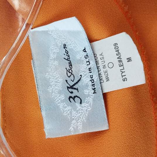 3K Fashion Bright Orange 3 Piece Suit w Skirt Size M image number 4