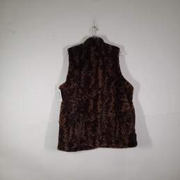 NWT Womens Cheetah Print Mock Neck Mid-Length Sleeveless Vest Size 2X alternative image