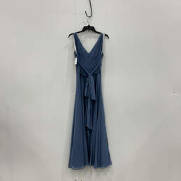 NWT Womens Blue Sleeveless V-Neck Back Zip Maxi Dress Size 6 alternative image