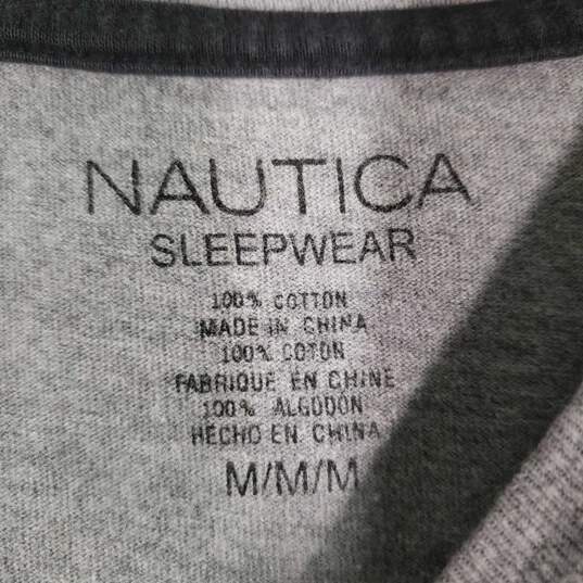 Mens Cotton Crew Neck Long Sleeve Pullover Sleepwear T-Shirt Size Medium image number 4