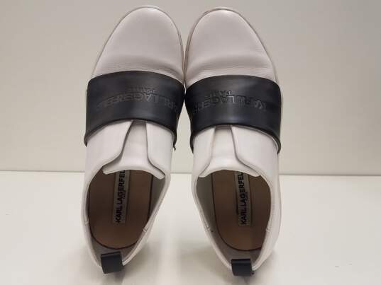 Karl Lagerfeld Paris Asha Women's Slip-On Shoes White/Black Size 6 image number 8