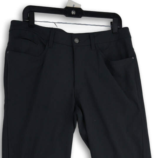 Mens Gray Flat Front 5-Pocket Design Straight Leg Ankle Pants Size 33 image number 3