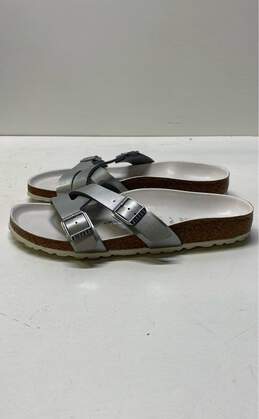 Birkenstock Yao Double Strap Leather Sandals Silver 8 alternative image