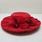 Milano Red H104 100% Wool Pleated Crown Brim Hat image number 1