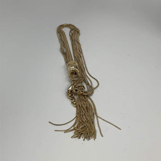Designer Joan Rivers Gold-Tone Multi Strand Tassel Pendant Necklace image number 2