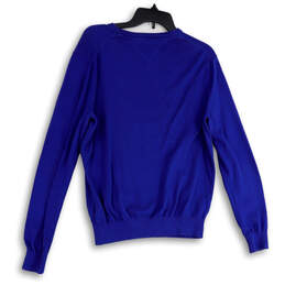 Womens Blue Knitted Long Sleeve Crew Neck Tight Pullover Sweater Size S alternative image