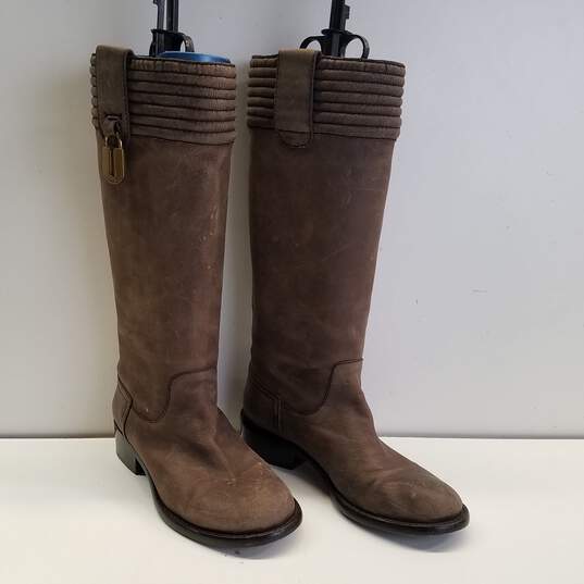 Marc By Marc Jacobs Brown Leather Knee Pull On Riding Boots Size 37.5 B image number 3